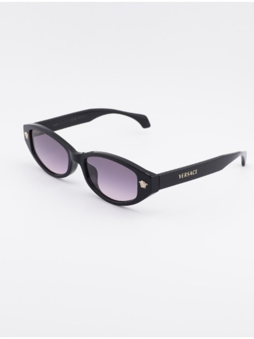 Versace VE4512D GB1/5M Sunglasses Black Oval Frame, Rose gradient Lenses